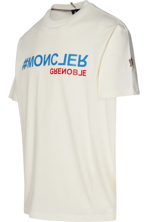 メンズ Moncler Grenobleのトップス Moncler Grenoble Ivory Cotton T-shirt