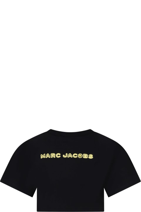 ウィメンズ新着アイテム Marc Jacobs Black T-shirt For Girl With Smiley And Logo