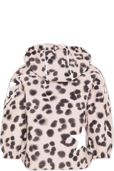 Homeware Molo Beige Down Snow Jacket For Girl With Print