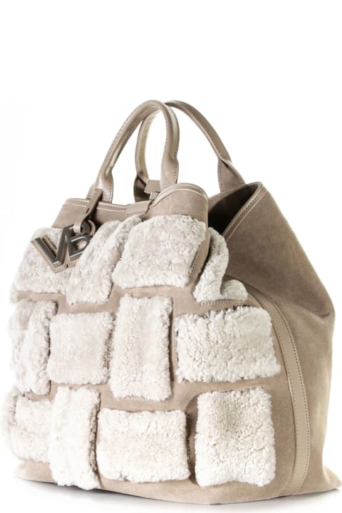 Liz Tote Bag With Shearling Inlays