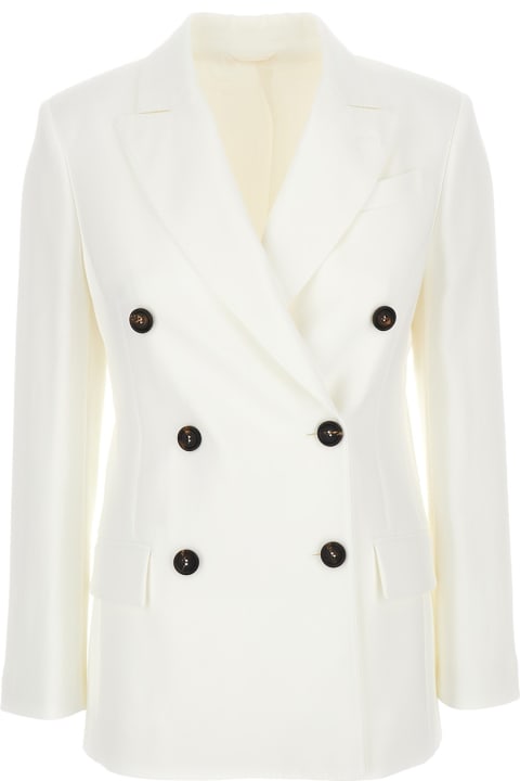 Brunello Cucinelli Clothing for Women Brunello Cucinelli Double-breasted Blazer With Buttons In Cotton