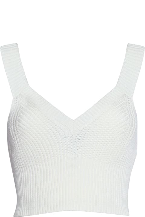 Ballantyne ملابس علوية لـ السيدات Ballantyne Withe Perforated Top