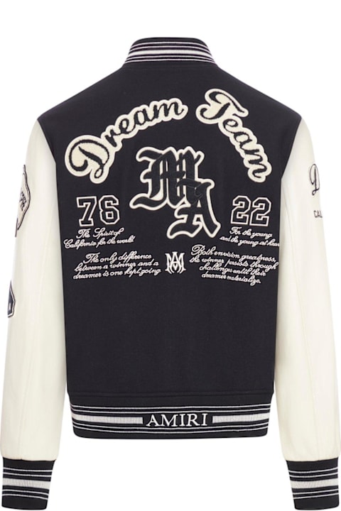 Coats & Jackets for Men AMIRI Logo Embroidered Dream Team Varsity Jacket