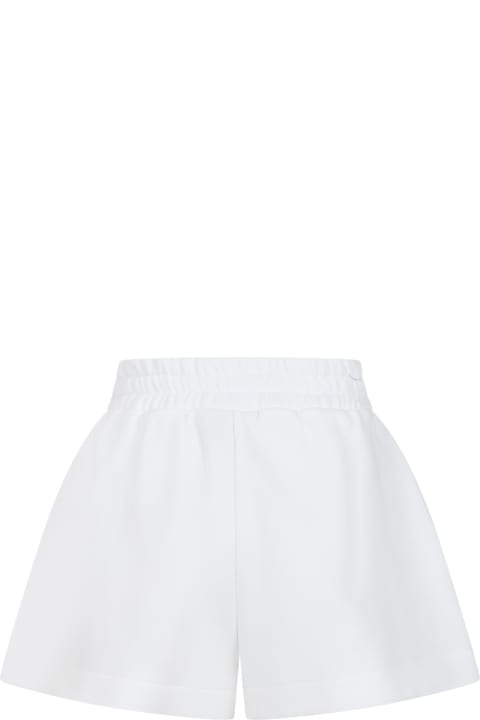Fendi for Girls Fendi White Shorts For Girl With Micro Baguette