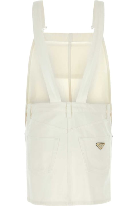 Prada Jumpsuits for Women Prada White Denim Dungarees Dress