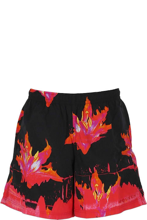 Alexander McQueen Pants for Men Alexander McQueen Gaphic Printed Swim Shorts