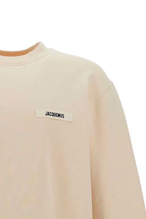 Fashion for Men Jacquemus 'le Sweatshirt Gros-grain' Beige Sweatshirt With Logo Patch In Cotton Man