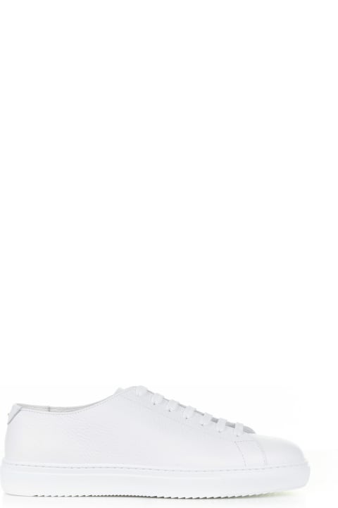 Barrett Shoes for Men Barrett White Woven Leather Sneaker