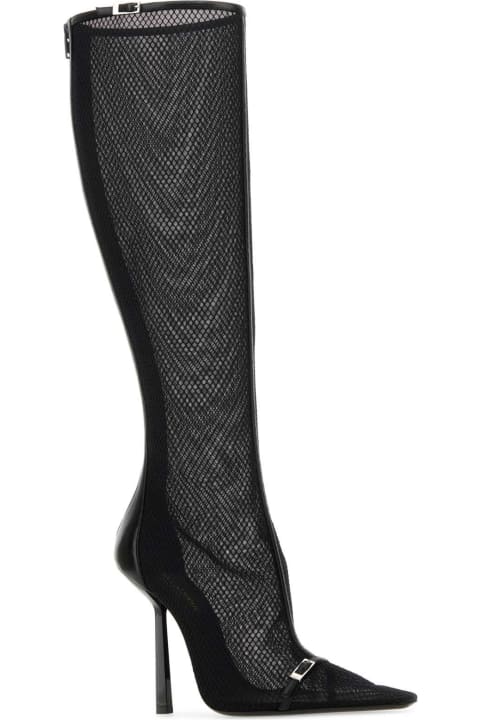 Fashion for Women Saint Laurent Black Mesh Oxalis Boots