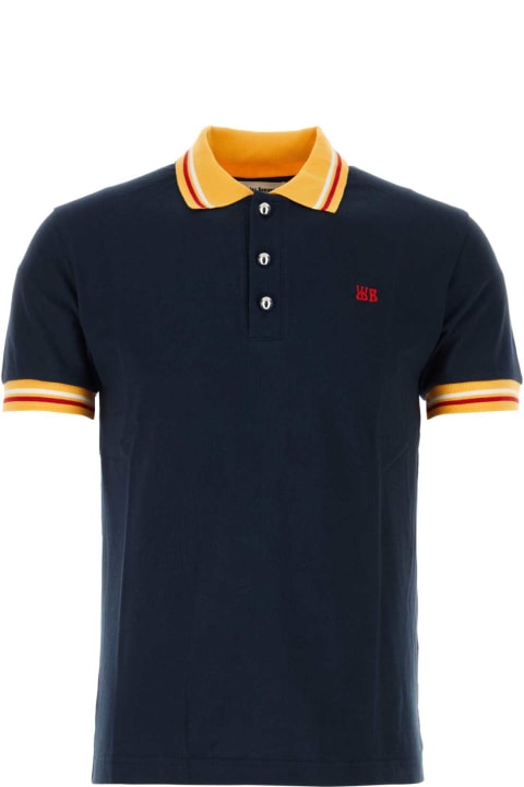 Wales Bonner Topwear for Men Wales Bonner Navy Blue Piquet Sun Polo Shirt