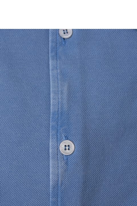 Fedeli for Men Fedeli Teorema Shirt In Cerulean Blue Cotton Piqué