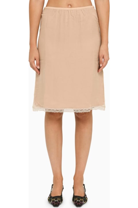 Fashion for Women Gucci Nude Acetate Skirt With Lace