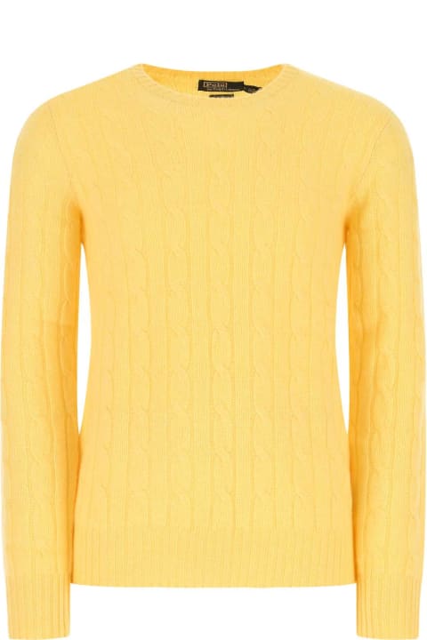 Sweaters for Men Polo Ralph Lauren Yellow Cashmere Sweater