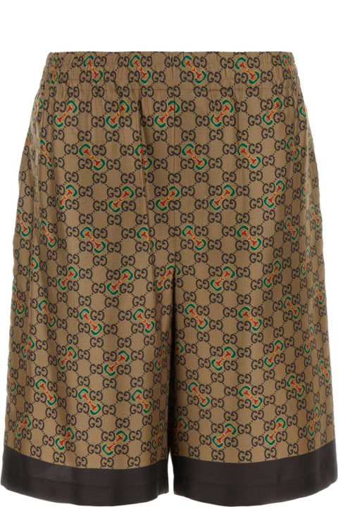 Gucci Pants for Men Gucci Printed Twill Bermuda Shorts