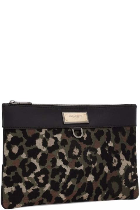 Dolce & Gabbana Man's Camouflage Fabric Handbag