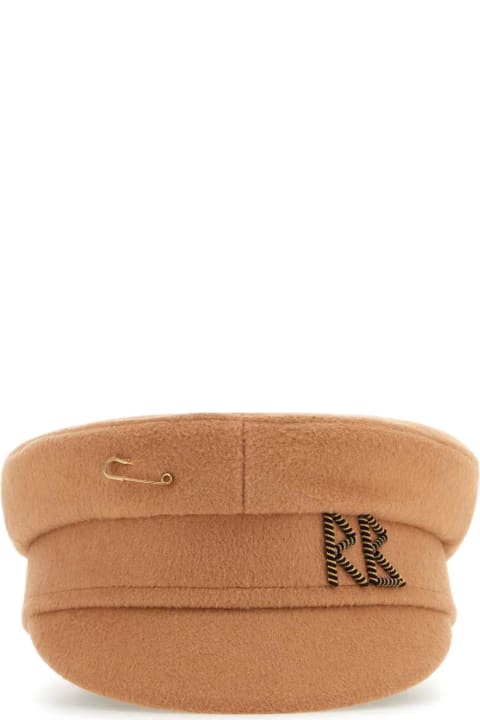 Ruslan Baginskiy Accessories for Women Ruslan Baginskiy Skin Pink Wool Baker Boy Hat