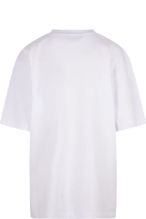 ウィメンズ新着アイテム MSGM White T-shirt With Floral College Logo