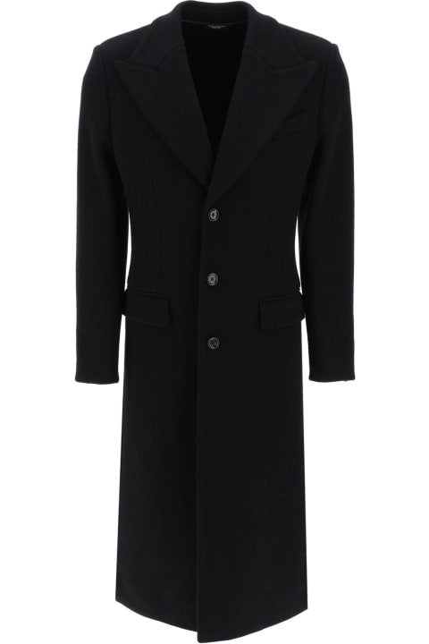 Dolce & Gabbana Clothing for Men Dolce & Gabbana Long Single-breasted Deconstructed Coat