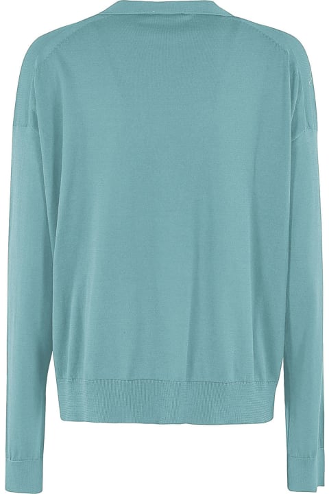 SEMICOUTURE Sweaters for Women SEMICOUTURE Aquamarine Cotton Cardigan