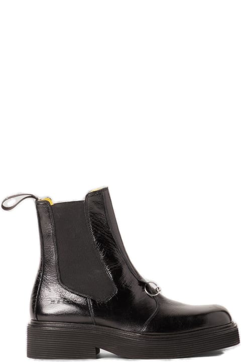 Boots for Men Marni Logo-embossed Square-toe Chelsea Boots