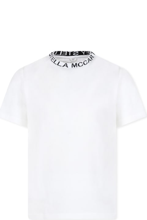 Stella McCartney Kids Topwear for Boys Stella McCartney Kids White T-shirt For Kids With Logo