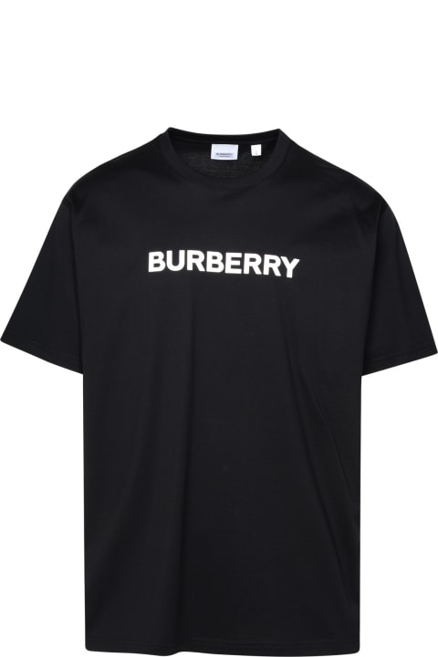 メンズ トップス Burberry Black Cotton T-shirt