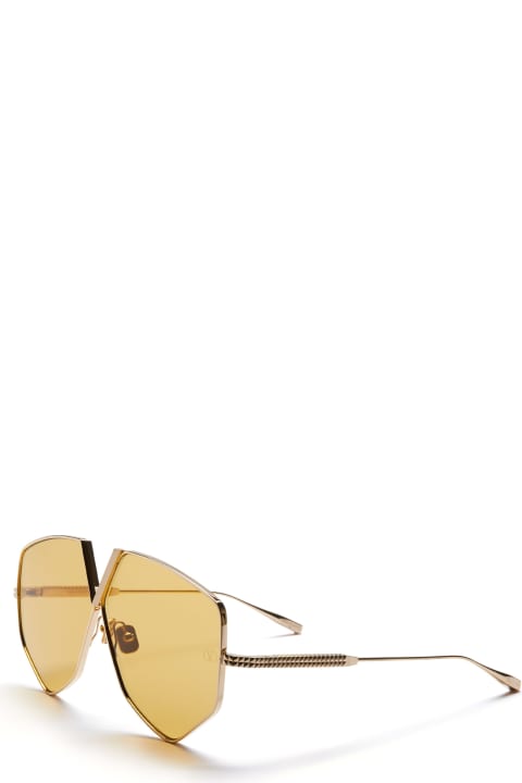 メンズ Valentino Eyewearのアイウェア Valentino Eyewear Hexagon - Light Gold Sunglasses
