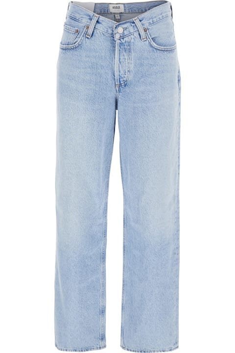 Homeware AGOLDE Blue Jeans With Wide Leg And Logo Patch On The Rear In Denim Woman