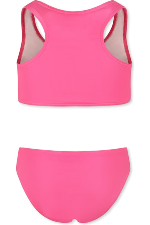 Moschino Swimwear for Girls Moschino Fuchsia Bikini For Girl With Teddy Bear And Logo