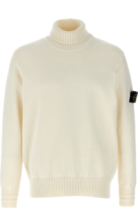 Sweaters for Men Stone Island Logo Badge Turtleneck Sweater