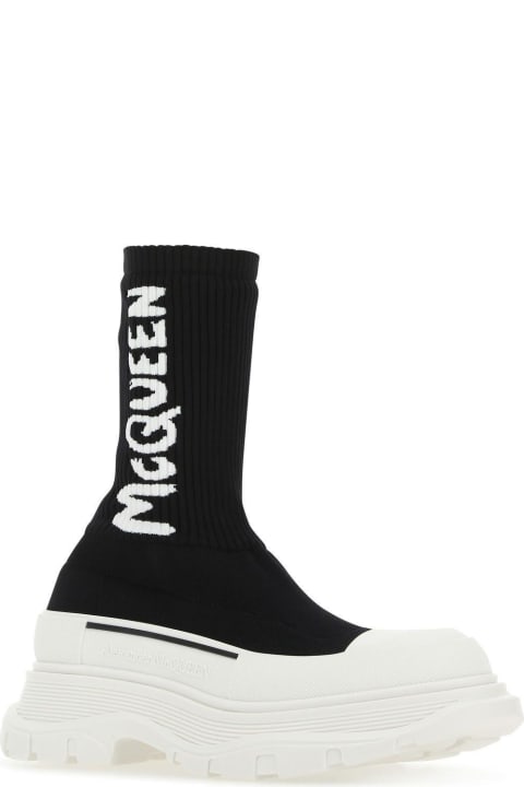 Alexander McQueen Shoes for Women Alexander McQueen Black Stretch Nylon Tread Slick Sneakers