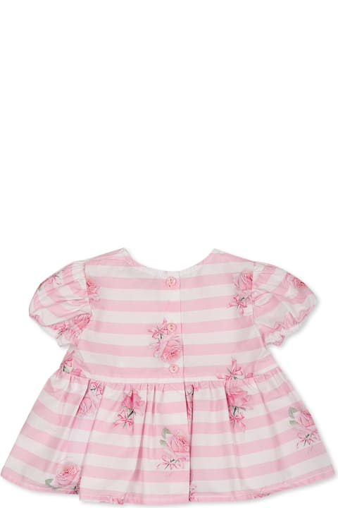 Homeware Monnalisa Pink Top For Baby Girl With Rose Print