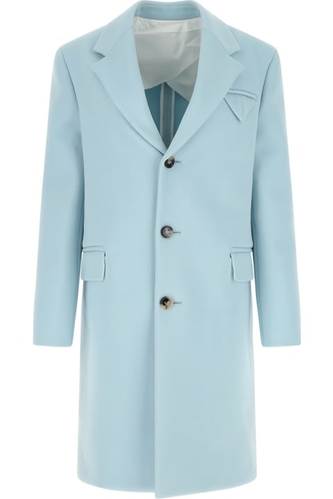 Homeware Bottega Veneta Pastel Light-blue Tricotine Coat