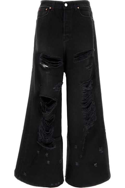 VETEMENTS for Men VETEMENTS Black Denim Wide-leg Jeans