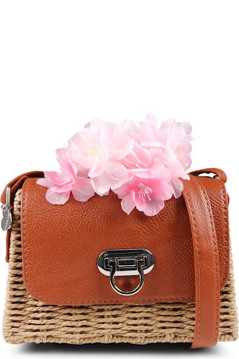 Accessories & Gifts for Girls Monnalisa Brown Bag For Girl With Peach Blossoms