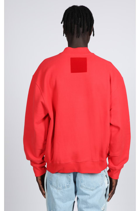 Mockneck Sweatshirt Red cotton mockneck sweatshirt