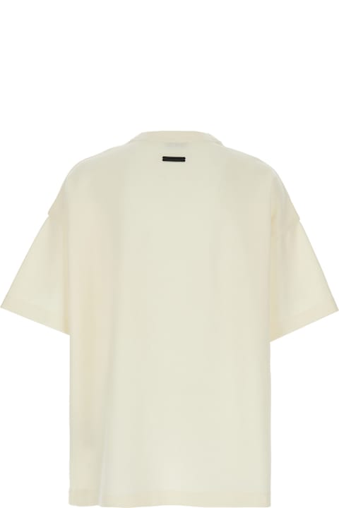 Fear of God Topwear for Men Fear of God Beige T-shirt With Patch Logo On The Back In Cotton Man