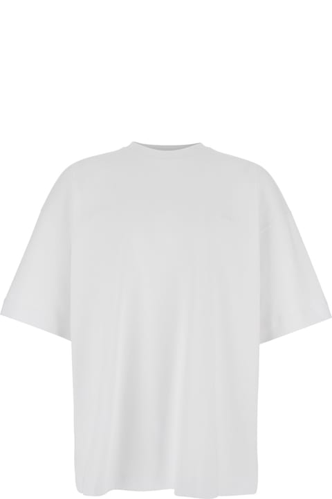 أدوات منزلية Juun.J White T-shirt With Tone-on-tone Logo Embroidered On The Front In Cotton Man