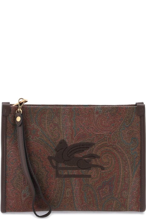 Etro Bags for Men Etro Paisley Pouch With Embroidery