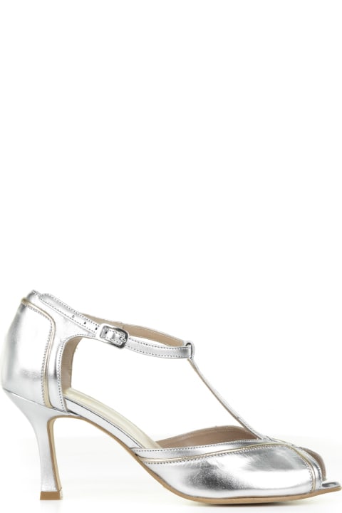 Hope High-Heeled Shoes for Women Hope Décolleté In Silver Laminated Leather With Strap