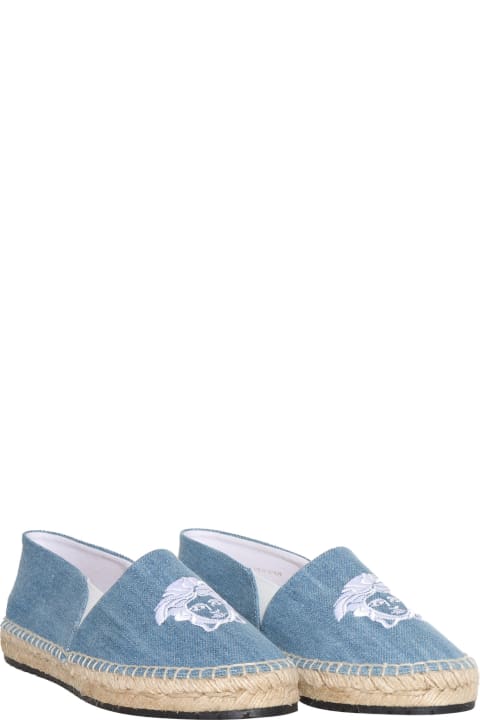 Shoes for Girls Versace Denim Espadrillas With Logo