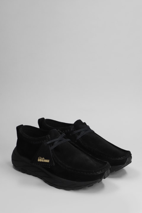 Clarks Laced Shoes for Men Clarks Walla Eden Lo Lace Up Shoes In Black Suede