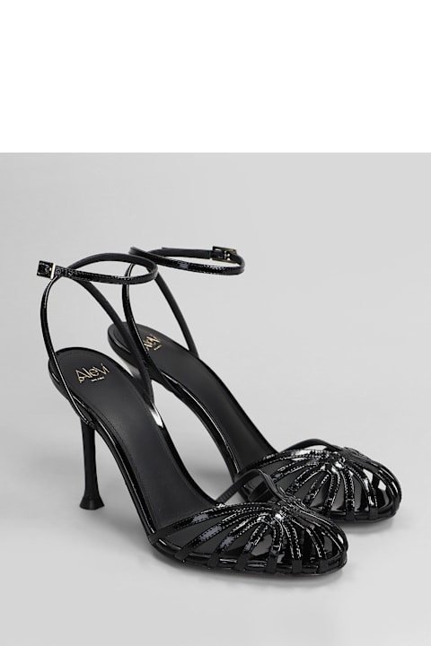 Alevì الصنادل لـ السيدات Alevì Ally 95 Sandals In Black Patent Leather