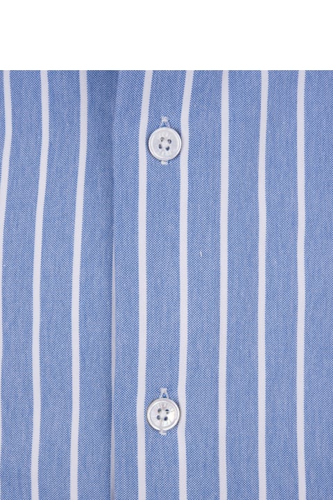 メンズ Fedeliのシャツ Fedeli Striped Blue Strech Shirt