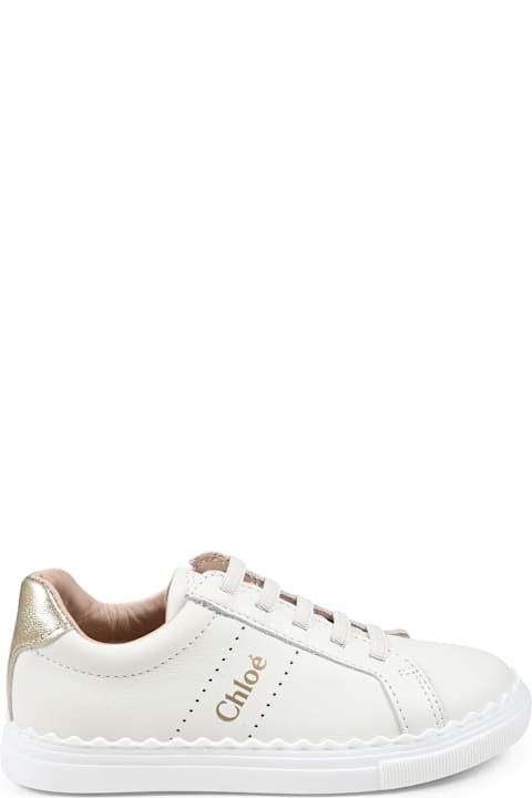 أدوات منزلية Chloé Ivory Sneakers For Girl With Logo