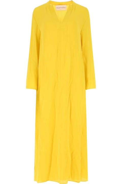 Clothing for Women Valentino Garavani Yellow Crepe Kaftan Dress