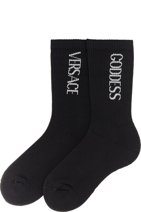 ウィメンズ Versaceのランジェリー＆パジャマ Versace Socks With Logo