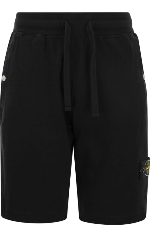 Stone Island Pants for Men Stone Island Logo Patch Drawstring Bermuda Shorts