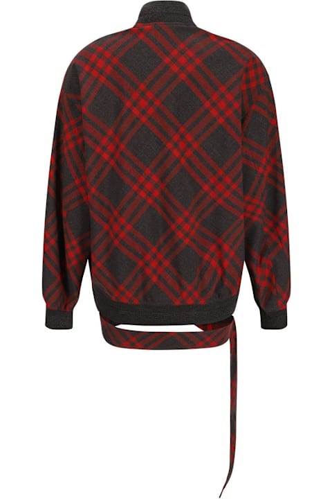 Burberry Coats & Jackets for Women Burberry Checked Belted Waist Bomber Jacket