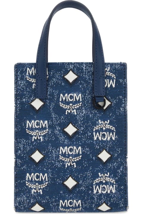 MCM Totes for Women MCM Embroidered Canvas Aren Handbag
